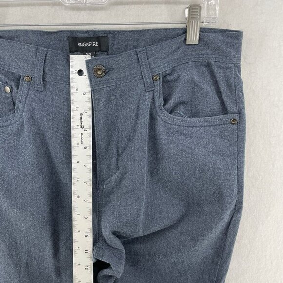 Ring of Fire Pants Mens 32x32 Gray Slim Fit Straight Leg Button 5 Pocket Stretch - Picture 4 of 10